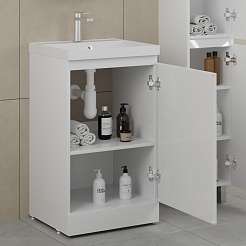 Style Line Тумба под раковину Батлер 50 белая Люкс антискрейтч Plus – фотография-2